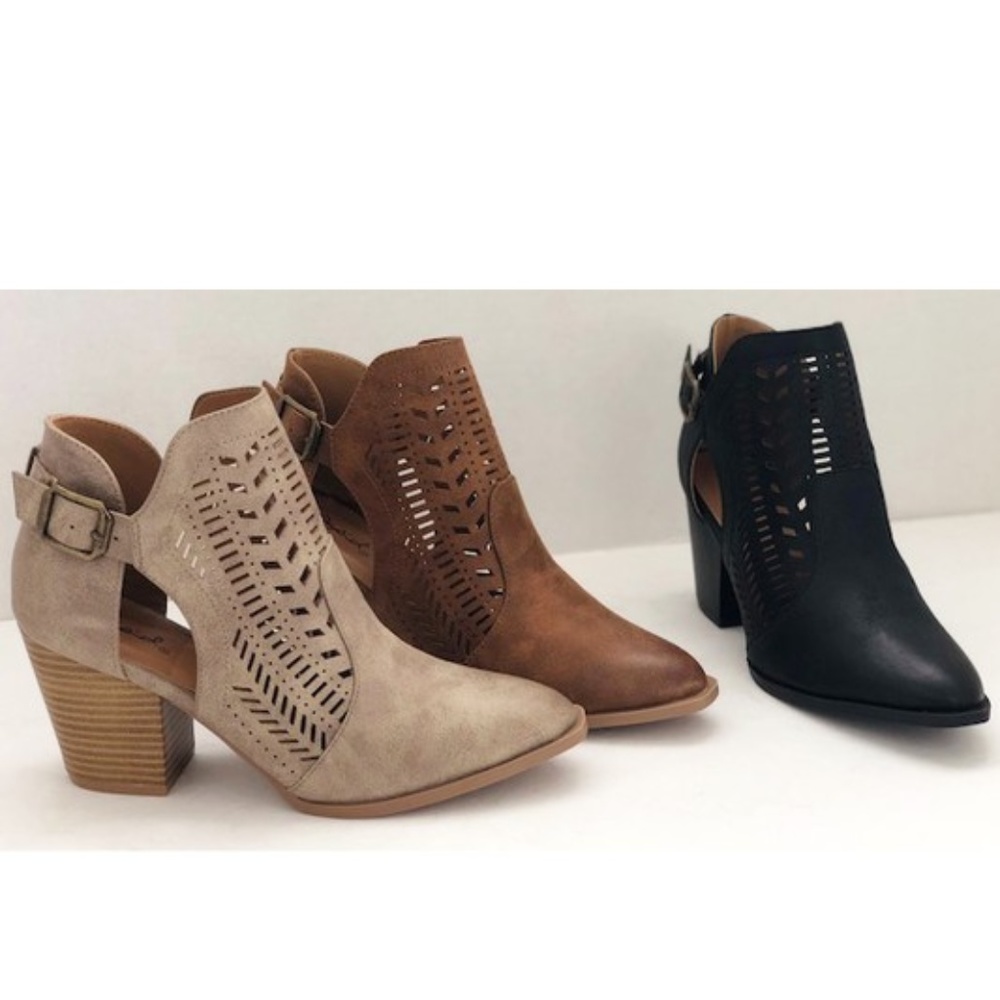 Cadence Booties - Taupe (Front left)